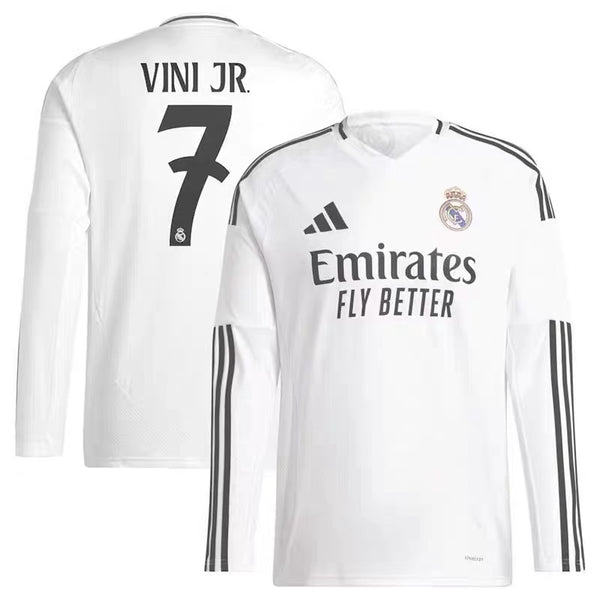 2024 Adidas Fan Edition Real Madrid Long Sleeve Home and Away Match Uniforms